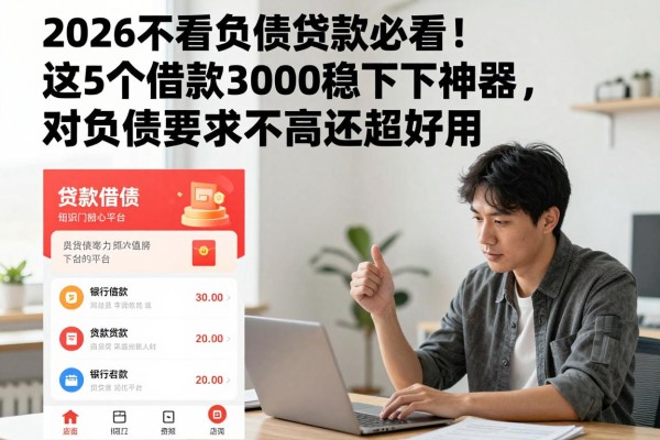 2026不看负债贷款必看！这5个借款3000稳下神器，对负债要求不高还超好用