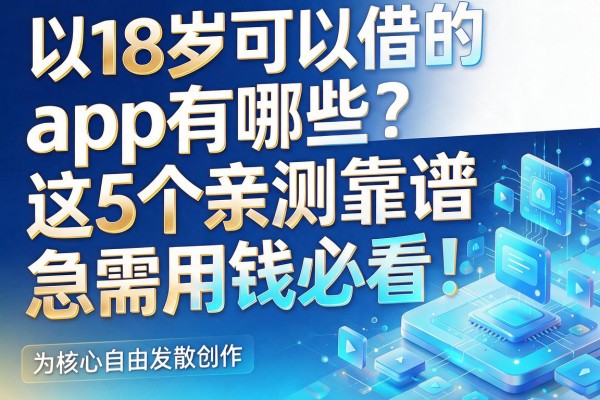 18岁可以借的app有哪些？这5个亲测靠谱，急需用钱必看！