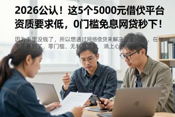 2026公认！这5个5000元借款平台资质要求低，0门槛免息网贷秒下！