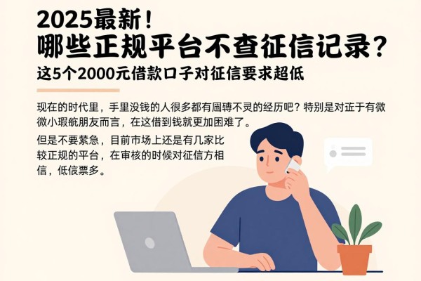2025最新！哪些正规平台不查征信记录？这5个2000元借款口子对征信要求超低