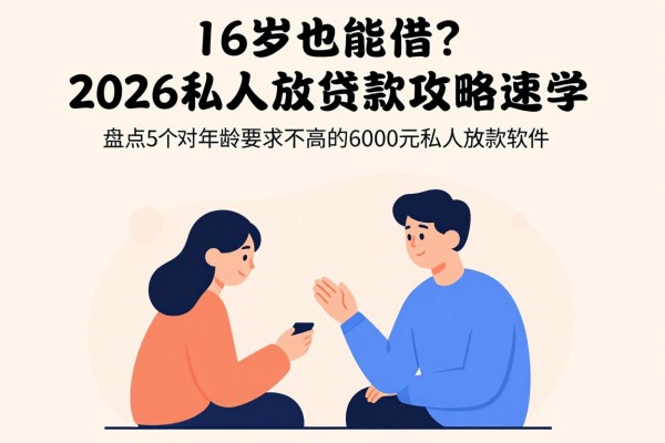 16岁也能借？2026私人放贷款攻略速学！盘点5个对年龄要求不高的6000元私人放款软件