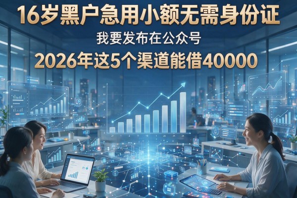 16岁黑户急用小额无需身份证,2026年这5个渠道能借40000