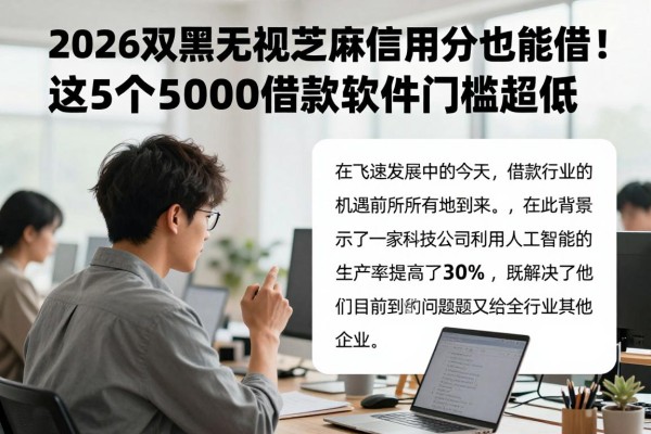 2026双黑无视芝麻信用分也能借！这5个5000借款软件门槛超低