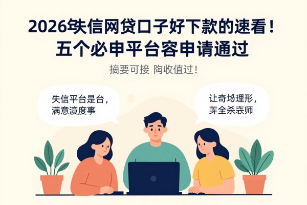 2026年失信网贷口子好下款的速看!这五个必申平台容易申请通过