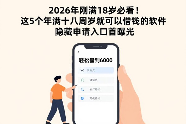2026年刚满18岁必看！这5个年满十八周岁就可以借钱的软件，隐藏申请入口首曝光，轻松借到6000
