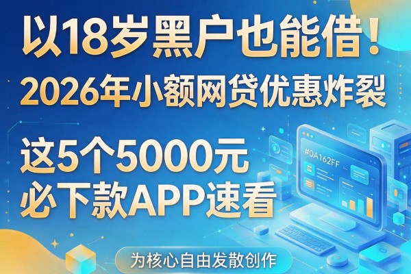 18岁黑户也能借!2026年小额网贷优惠炸裂,这5个5000元必下款APP速看