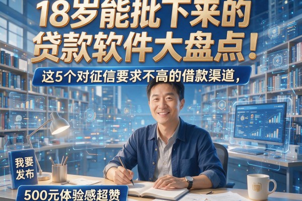 18岁能批下来的贷款软件大盘点！这5个对征信要求不高的借款渠道，500元体验感超赞