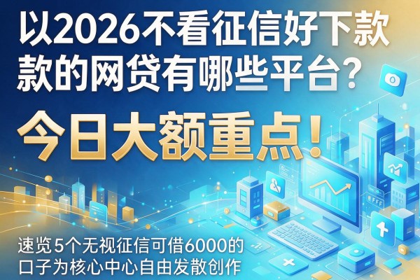 2026不看征信好下款的网贷有哪些平台?今日大额重点!速览5个无视征信可借6000的口子