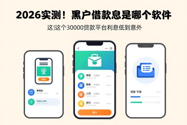 2026实测！黑户借款利息最低的app是哪个软件？这5个30000贷款平台利息低到意外