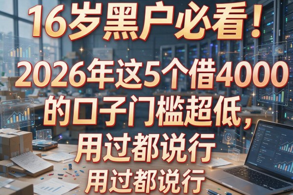 16岁黑户必看!2026年这5个借4000的口子门槛超低,用过都说行