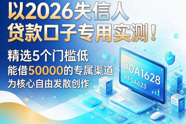 2026失信人贷款口子专用实测!精选5个门槛低、能借50000的专属渠道