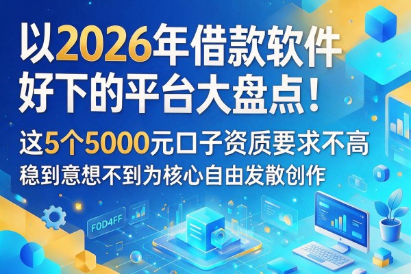 2026年借款软件好下的平台大盘点!这5个5000元口子资质要求不高,稳到意想不到