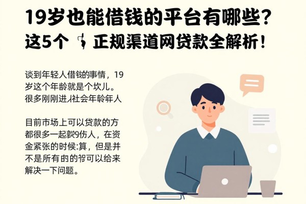 19岁也能借钱的平台有哪些？这5个正规渠道速看，黑户、学信网贷款全解析！
