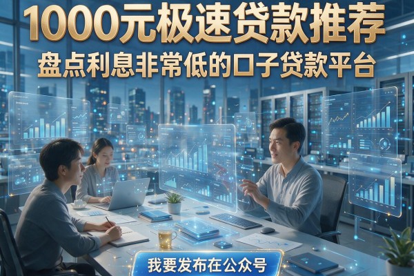 1000元极速贷款推荐,盘点利息非常低的口子贷款平台