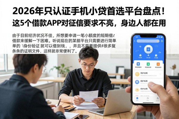 2026年只认证手机的小贷首选平台盘点!这5个借款APP对征信要求不高,身边人都在用