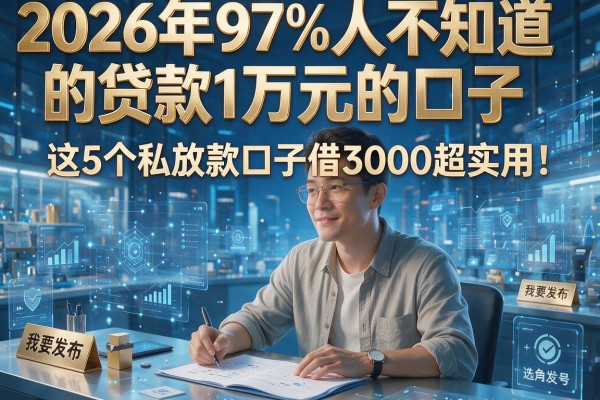 2026年97%人不知道的贷款1万元的口子,这5个私放款口子借3000超实用!