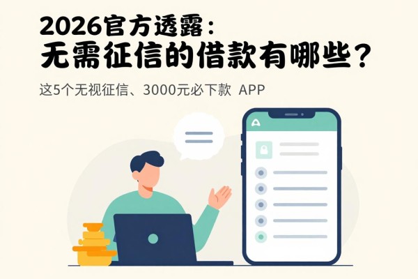 2026官方透露：无需征信的借款有哪些？这5个无视征信、3000元必下款APP，急用钱超适配