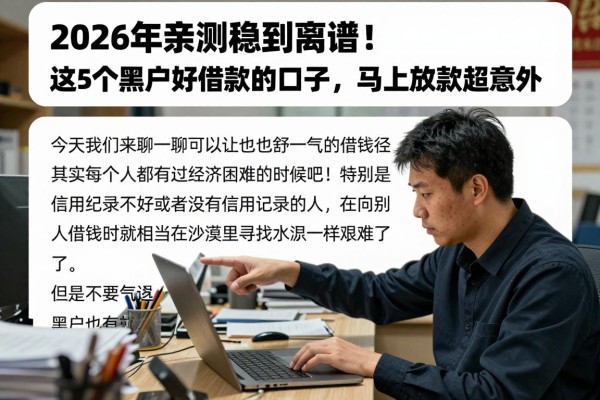 2026年亲测稳到离谱!这5个黑户好借款的口子,马上放款超意外