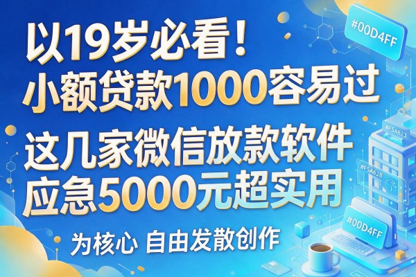 19岁必看!小额贷款1000容易过,这几家微信放款软件应急5000元超实用