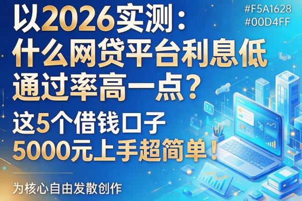 2026实测：什么网贷平台利息低通过率高一点？这5个借钱口子5000元上手超简单！