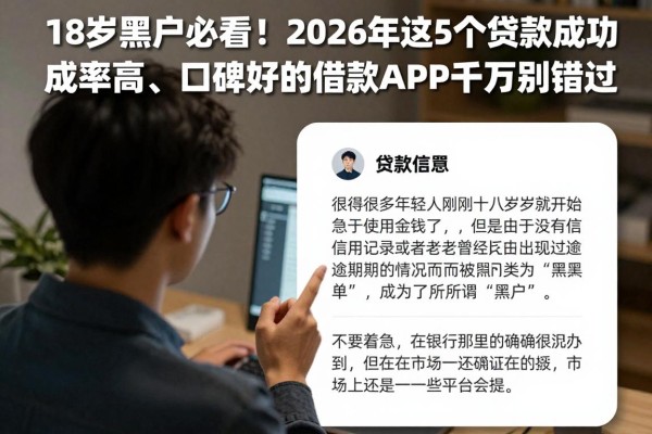 18岁黑户必看!2026年这5个贷款成功率高、口碑好的借款APP千万别错过