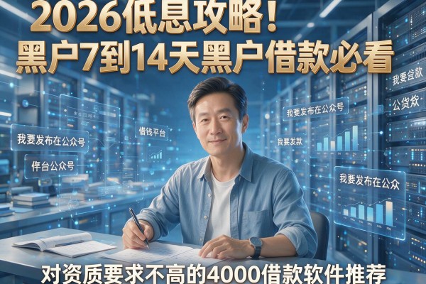 2026低息攻略!黑户7到14天黑户借款必看,对资质要求不高的4000借款软件推荐