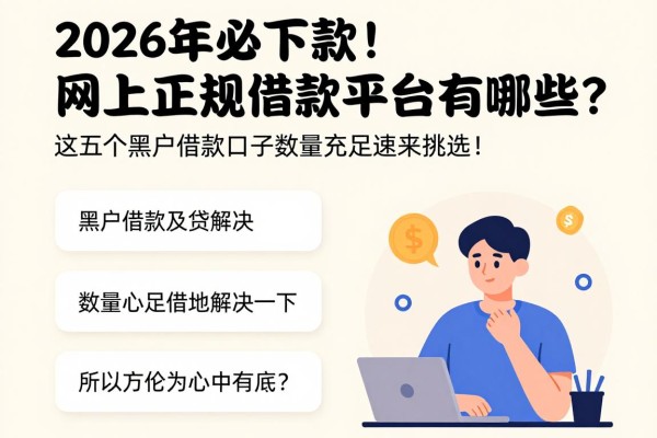 2026年必下款!网上正规借款平台有哪些?这五个黑户借款口子数量充足速来挑选!