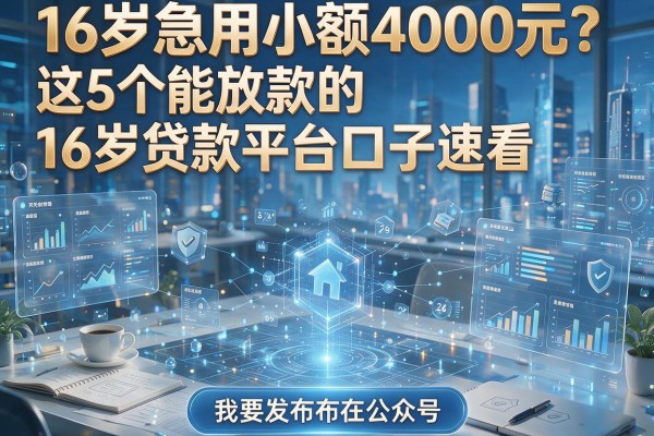 16岁急用小额4000元？这5个能放款的16岁贷款平台口子速看