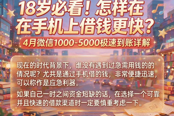 18岁必看!怎样在手机上借钱更快?4月微信1000-5000极速到账详解