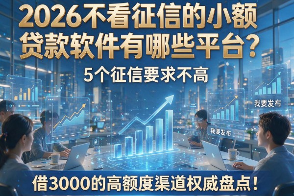 2026不看征信的小额贷款软件有哪些平台？5个征信要求不高、借3000的高额度渠道权威盘点！