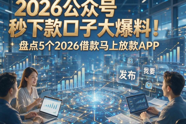 2026公众号秒下款口子大爆料！盘点5个2026借款马上放款APP