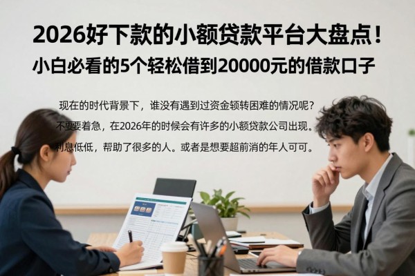 2026好下款的小额贷款平台大盘点！小白必看的5个轻松借到20000元的借款口子