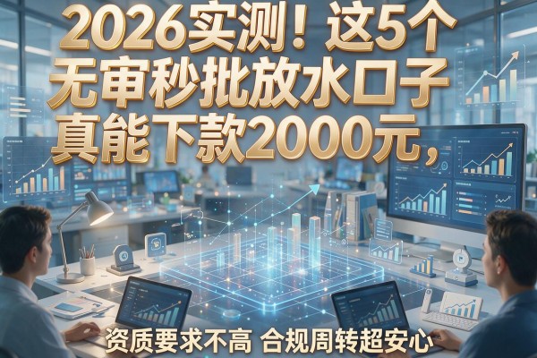2026实测!这5个无审秒批放水口子真能下款2000元,资质要求不高合规周转超安心