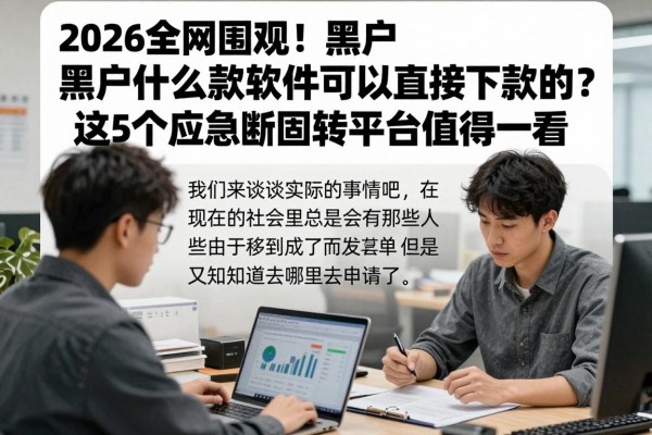 2026全网围观!黑户什么借款软件可以直接下款的?这5个应急周转平台值得一看!