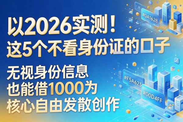 2026实测!这5个不看身份证的口子,无视身份信息也能借1000