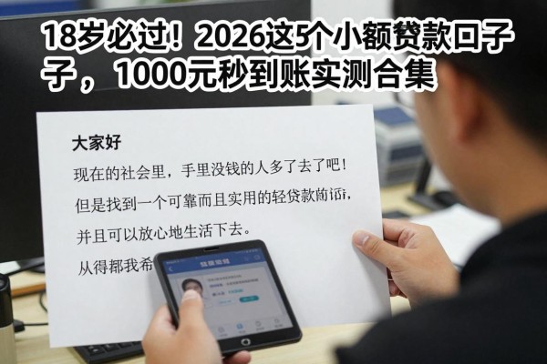 18岁必过!2026这5个小额贷款口子,1000元秒到账实测合集