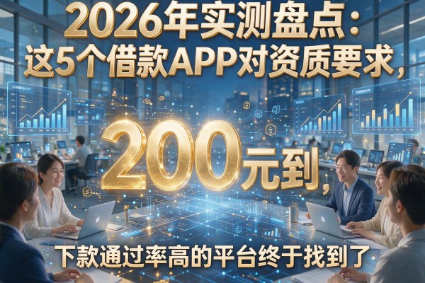 2026年实测盘点:这5个借款APP对资质要求,200元到,下款通过率高的平台终于找到了