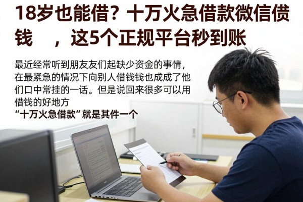 18岁也能借？十万火急借款微信借钱，这5个正规平台秒到账！
