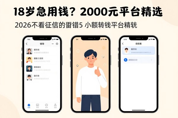 18岁急用钱？2026不看征信的小额借钱2000元平台精选，这5个软件临时周转也靠谱