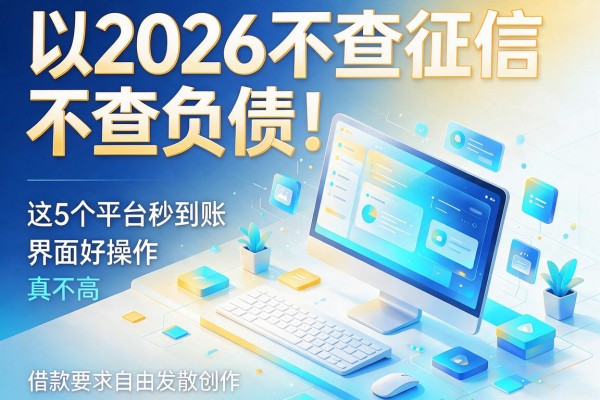 2026不查征信不查负债!这5个平台秒到账、界面好操作,借款要求真不高
