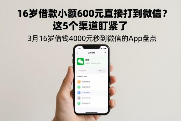 16岁借款小额600元直接打到微信？这5个渠道盯紧了，附3月16岁借钱4000元秒到微信的App盘点