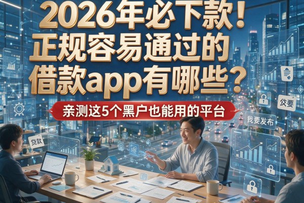 2026年必下款！正规容易通过的借款app有哪些？亲测这5个黑户也能用的平台
