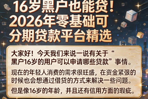 16岁黑户也能贷!2026年零基础可分期贷款平台精选