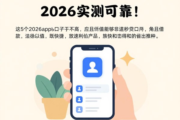 2026实测可靠!这5个2026app秒贷口子要求不高,应急借款2000适配度拉满