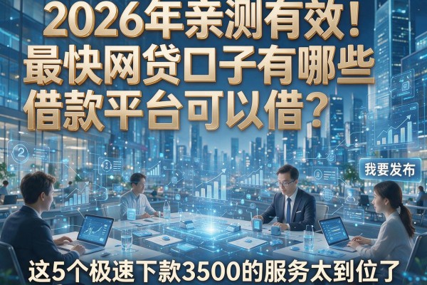 2026年亲测有效!最快网贷口子有哪些借款平台可以借?这5个极速下款3500的服务太到位了
