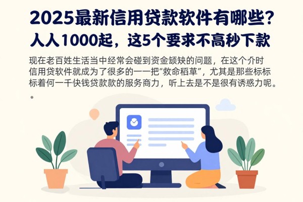 2025最新信用贷款软件有哪些？人人1000起，这5个要求不高秒下款！