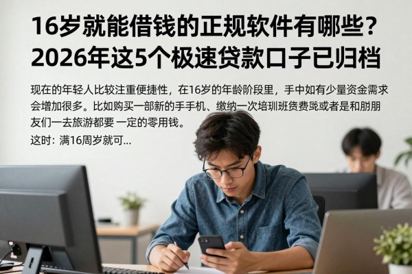 16岁就能借钱的正规软件有哪些?2026年这5个极速贷款口子已归档