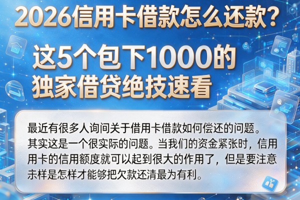 2026信用卡借款怎么还款？这5个包下1000的独家借贷绝技速看