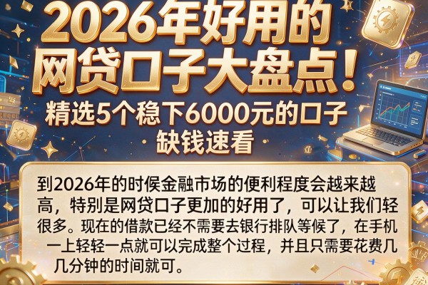 2026年好用的网贷口子大盘点！精选5个稳下6000元的口子，缺钱速看