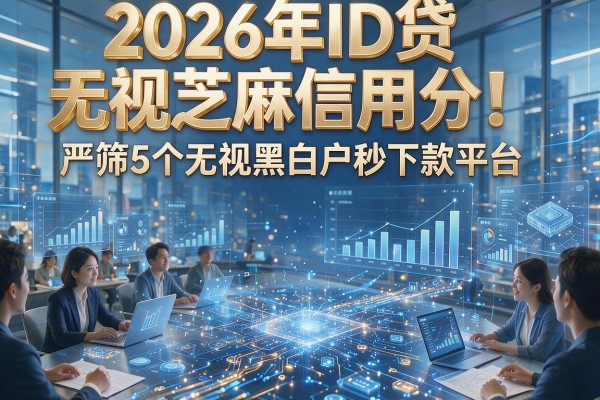2026年ID贷无视芝麻信用分!严筛5个无视黑白户秒下款平台